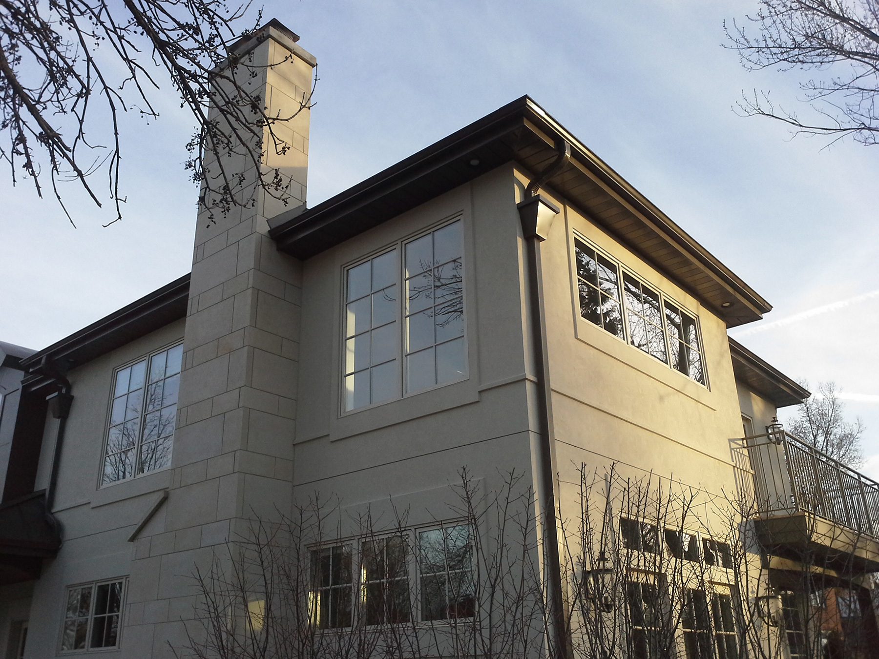 Stucco Home in Elmhurst, IL. Architectural Detailing