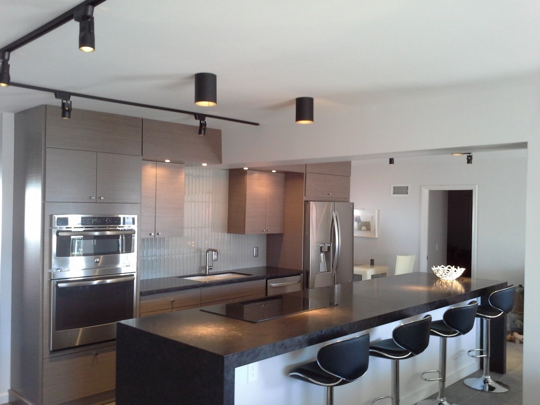 Contemporary kitchen and island