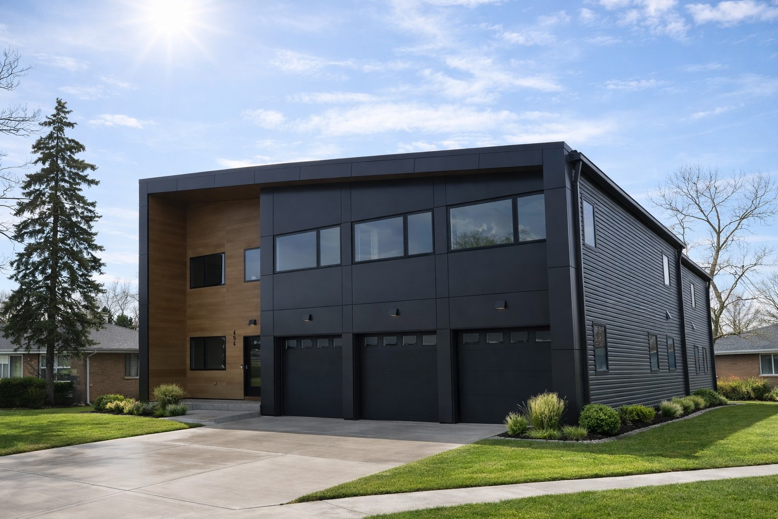 Contemporary house with sleek design.